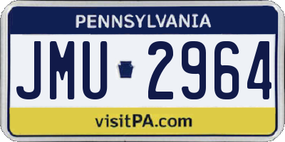 PA license plate JMU2964