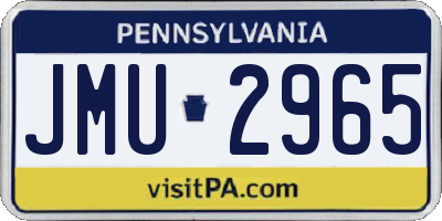 PA license plate JMU2965