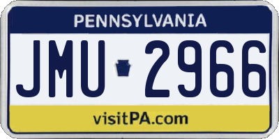 PA license plate JMU2966