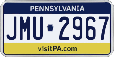 PA license plate JMU2967