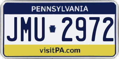 PA license plate JMU2972