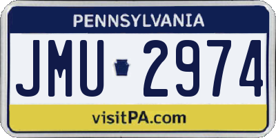 PA license plate JMU2974