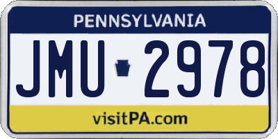 PA license plate JMU2978