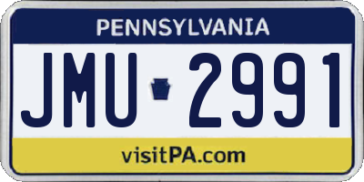 PA license plate JMU2991