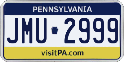 PA license plate JMU2999
