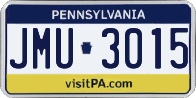PA license plate JMU3015