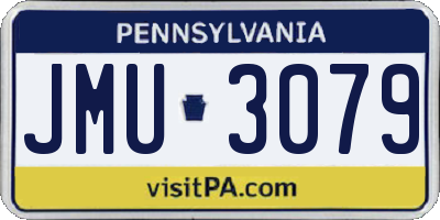 PA license plate JMU3079