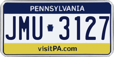 PA license plate JMU3127