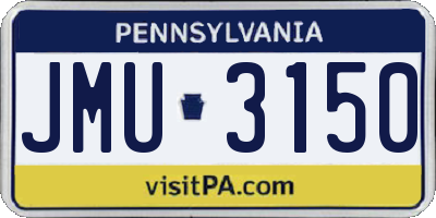 PA license plate JMU3150