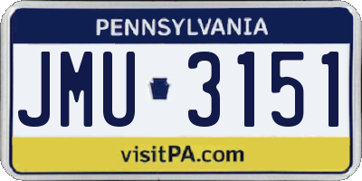 PA license plate JMU3151