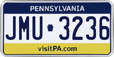 PA license plate JMU3236