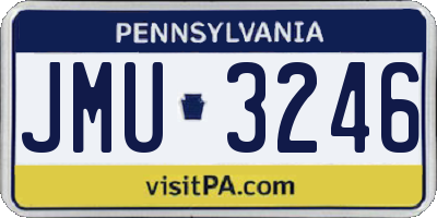 PA license plate JMU3246