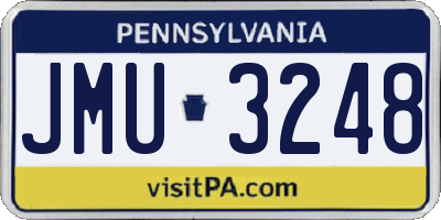 PA license plate JMU3248