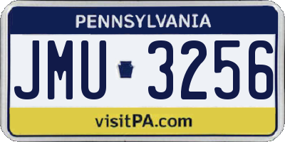 PA license plate JMU3256