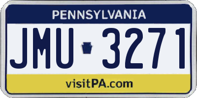 PA license plate JMU3271