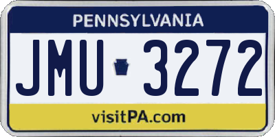 PA license plate JMU3272