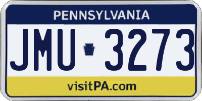 PA license plate JMU3273