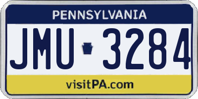 PA license plate JMU3284