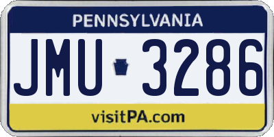 PA license plate JMU3286