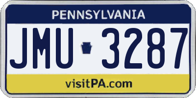 PA license plate JMU3287