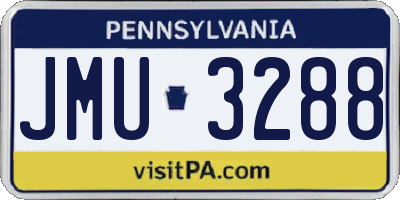 PA license plate JMU3288