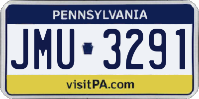 PA license plate JMU3291