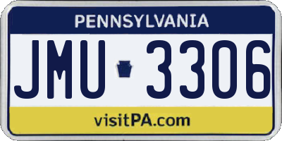 PA license plate JMU3306