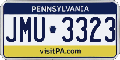 PA license plate JMU3323