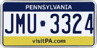 PA license plate JMU3324