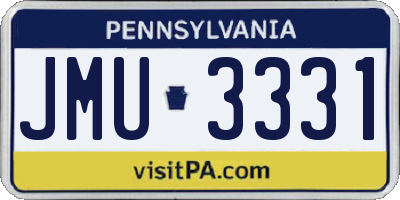 PA license plate JMU3331