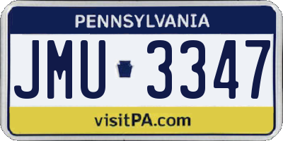 PA license plate JMU3347