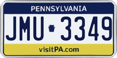 PA license plate JMU3349