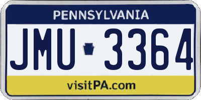 PA license plate JMU3364