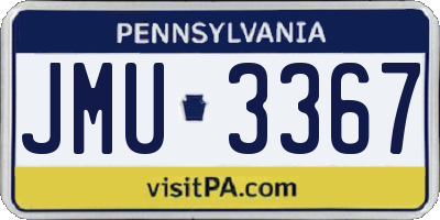 PA license plate JMU3367