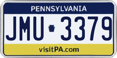 PA license plate JMU3379