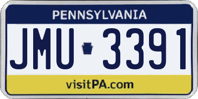 PA license plate JMU3391