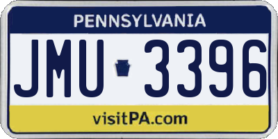 PA license plate JMU3396