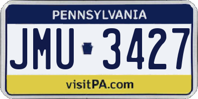 PA license plate JMU3427