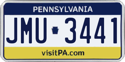 PA license plate JMU3441