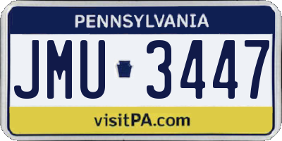 PA license plate JMU3447