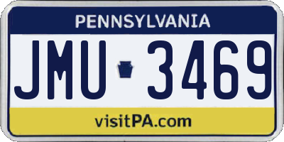 PA license plate JMU3469