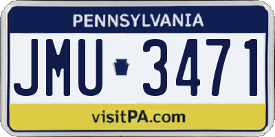 PA license plate JMU3471