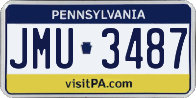 PA license plate JMU3487