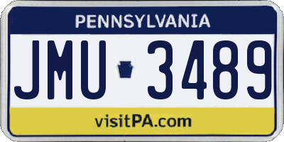 PA license plate JMU3489