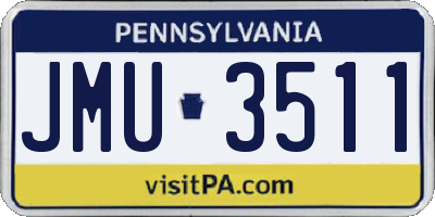 PA license plate JMU3511
