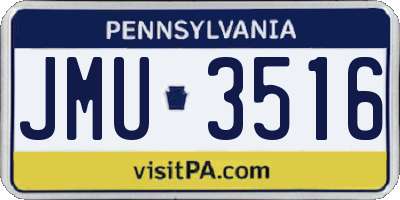 PA license plate JMU3516