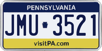 PA license plate JMU3521