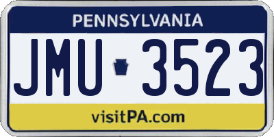 PA license plate JMU3523