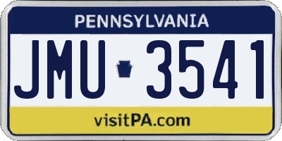 PA license plate JMU3541