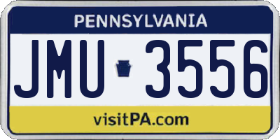PA license plate JMU3556